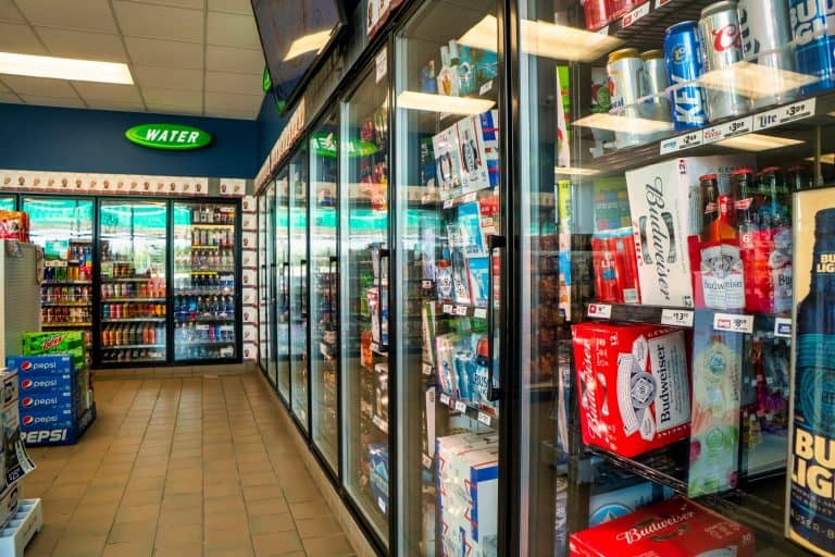 A store with a variety of beverages.